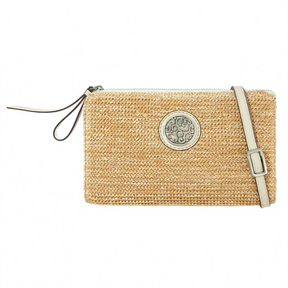 NEW BRIGHTON women's contempo straw pouch in natural/white